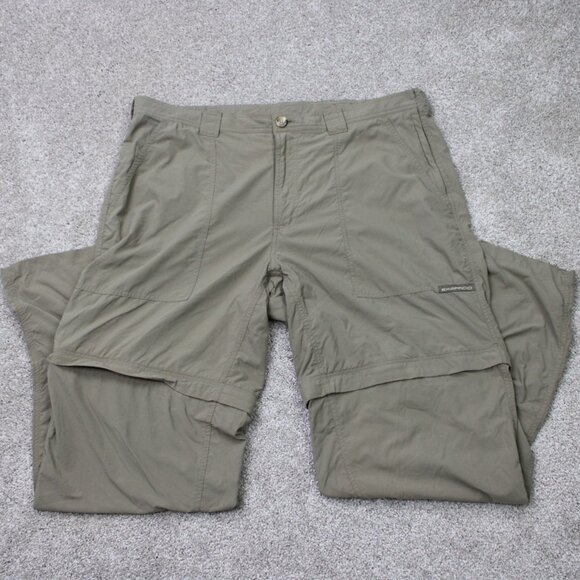 ExOfficio Buzz Off Pants Mens Large Khaki Convertible Insect Shield Zip off - Picture 1 of 11